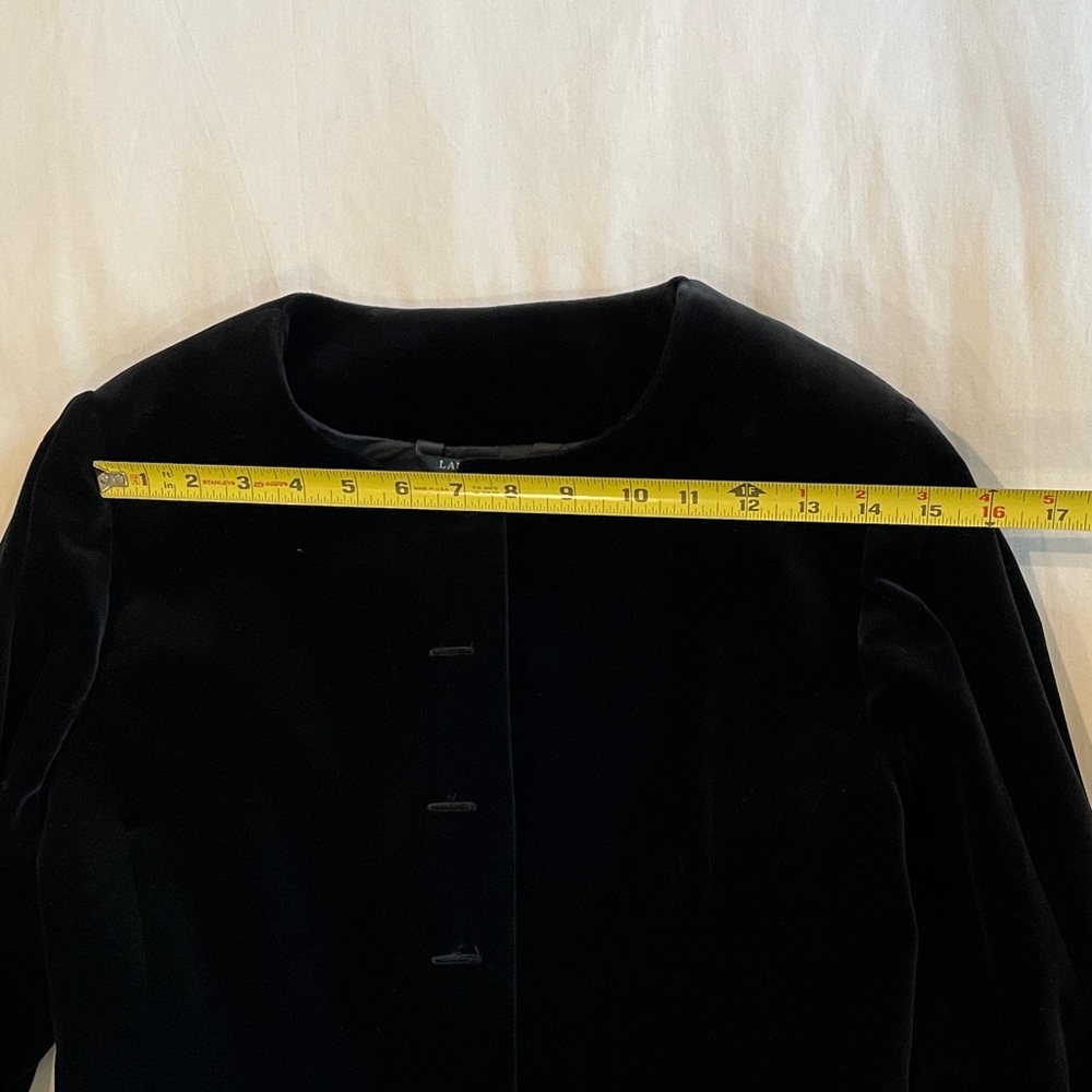 Laura Ashley Black Velvet Women's Blazer, Made in Great Britain - Picture 14 of 15